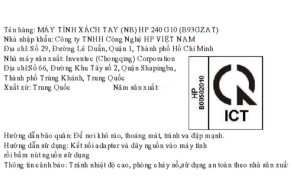 Laptop HP 240 G10 - B93GZAT (i5 1334U, 16GB, 512GB, Full HD, Win11) Màu Bạc