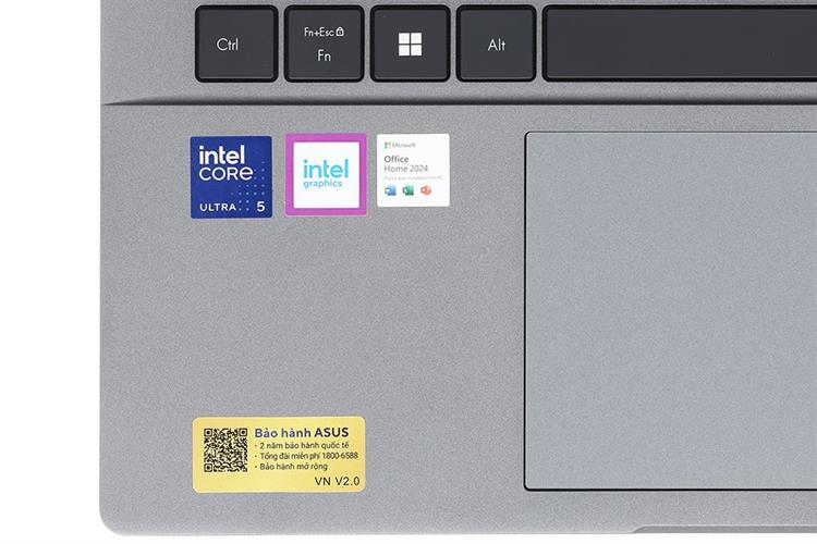 Laptop Asus Vivobook S14 S3407CA - LY095WS (Ultra 5 225H, 16GB, 512GB, WUXGA, OfficeH24+365, Win11) Màu Xám