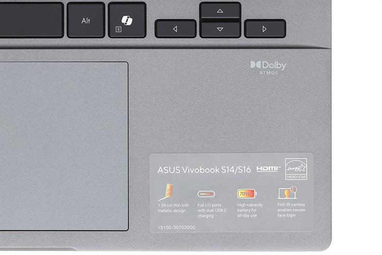 Laptop Asus Vivobook S14 S3407CA - LY095WS (Ultra 5 225H, 16GB, 512GB, WUXGA, OfficeH24+365, Win11) Màu Xám