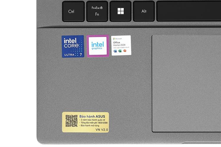 Laptop Asus Vivobook S14 S3407CA - LY096WS (Ultra 7 255H, 16GB, 512GB, WUXGA, OfficeH24+365, Win11) Màu Xám