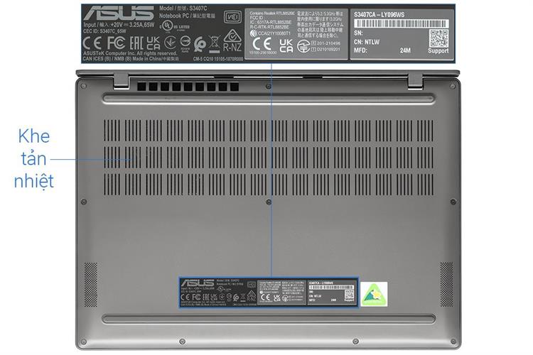 Laptop Asus Vivobook S14 S3407CA - LY096WS (Ultra 7 255H, 16GB, 512GB, WUXGA, OfficeH24+365, Win11) Màu Xám