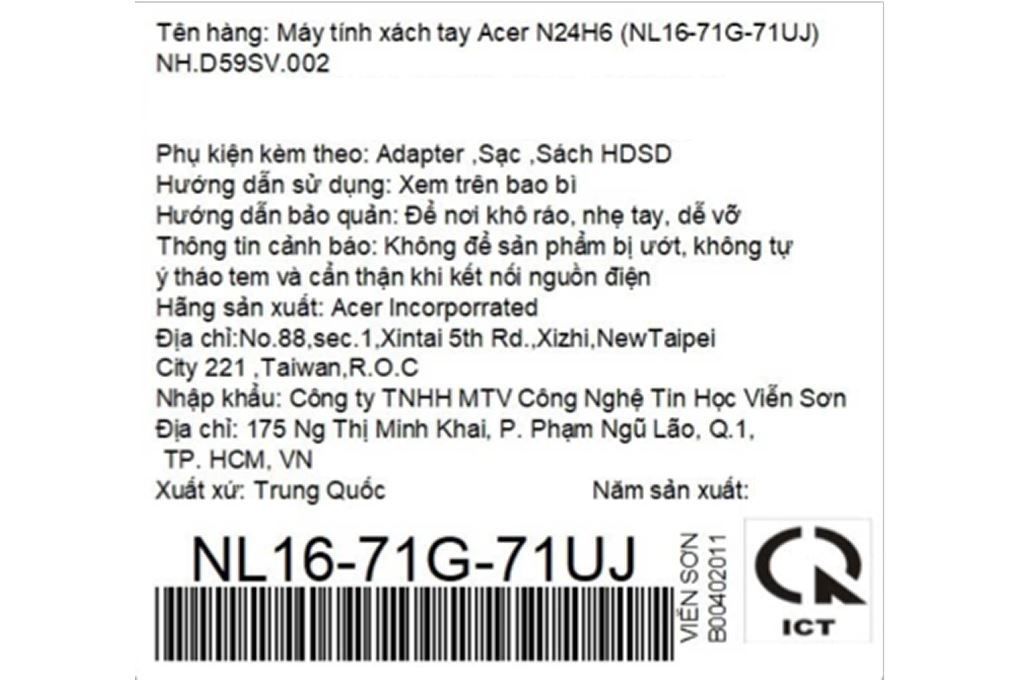 Laptop Acer Gaming Nitro Lite 16 NL16 71G 71UJ - NH.D59SV.002 (i7 13620H, 16GB, 512GB, RTX 3050 6GB, Full HD+ 165Hz, Win11) Màu Trắng
