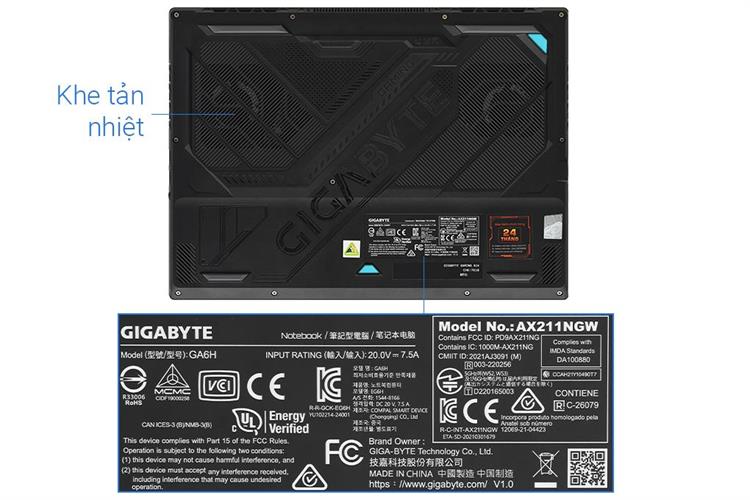 Laptop GIGABYTE Gaming A16 GA6H - GAMING-A16-CMHI2VN893SH (i7 13620H, 16GB, 512GB, RTX 4050 6GB, WUXGA 165Hz, Win11) Màu Đen