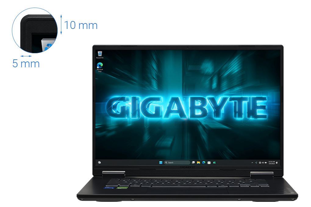 Laptop GIGABYTE Gaming A16 GA6H - GAMING-A16-CMHI2VN893SH (i7 13620H, 16GB, 512GB, RTX 4050 6GB, WUXGA 165Hz, Win11) Màu Đen