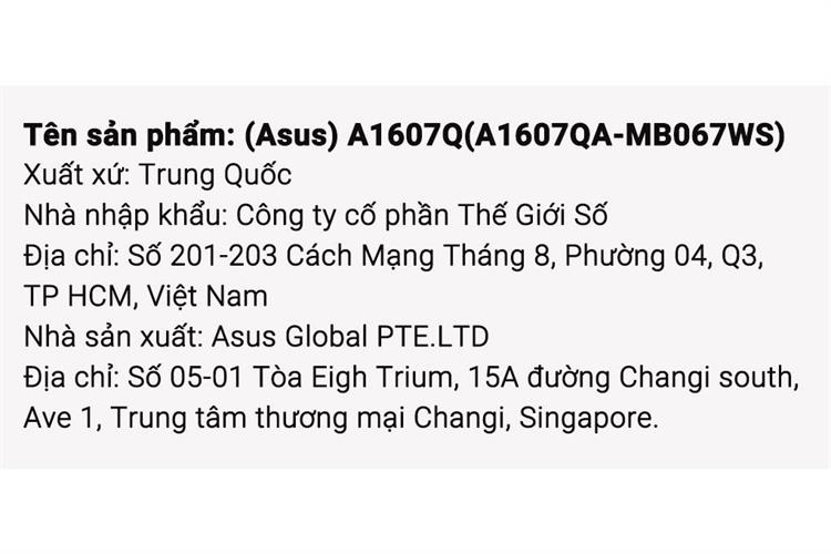 Laptop Asus Vivobook 16 A1607QA - MB067WS (X1 26 100, 16GB, 512GB, WUXGA, OfficeH24+365, Win11) Màu Bạc