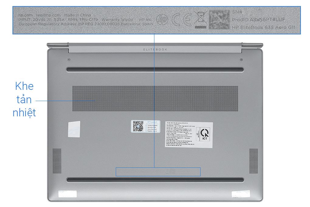Laptop HP EliteBook 635 Aero G11 - B91D3PT (R7 8840HS, 32GB, 512GB, WUXGA, Win11) Màu Bạc