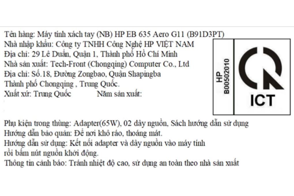 Laptop HP EliteBook 635 Aero G11 - B91D3PT (R7 8840HS, 32GB, 512GB, WUXGA, Win11) Màu Bạc