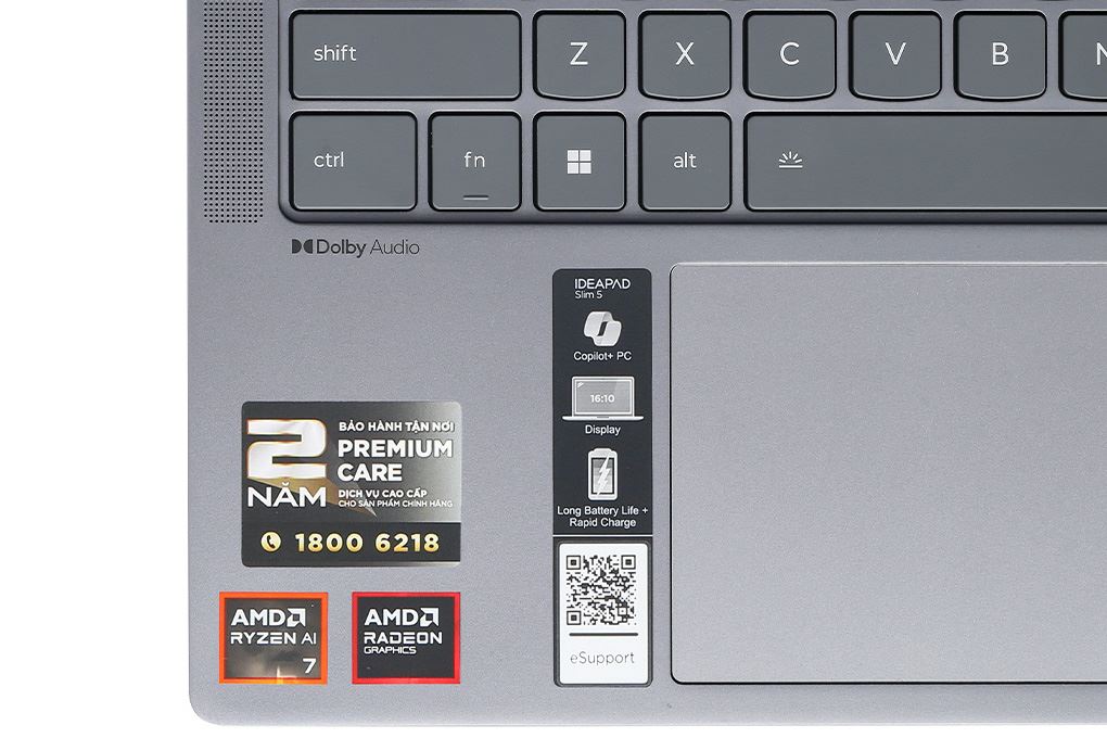 Laptop Lenovo IdeaPad Slim 5 OLED 14AKP10 - 83HX0066VN (R7 AI 350, 32GB, 512GB, WUXGA OLED, Win11) Màu Xám
