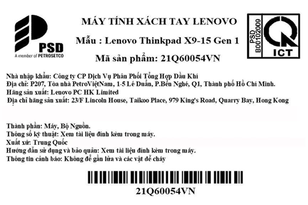 Laptop Lenovo ThinkPad X9 15 - 21Q60054VN (Ultra 7 258V, 32GB, 1TB, 2.8K OLED 120Hz, Win11 Pro) - 10