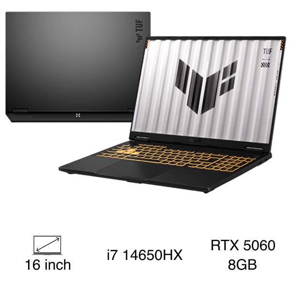 Laptop Asus TUF Gaming F16 FX608JMR - RV048W (i7 14650HX, 16GB, 1TB, RTX 5060 8GB, WUXGA 165Hz, Win11)
