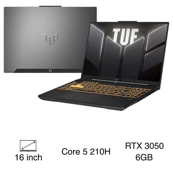 Laptop Asus TUF Gaming F16 FX607VJ - RL035W (Core 5 210H, 16GB, 512GB, RTX 3050 6GB, Full HD  144Hz, Win11)