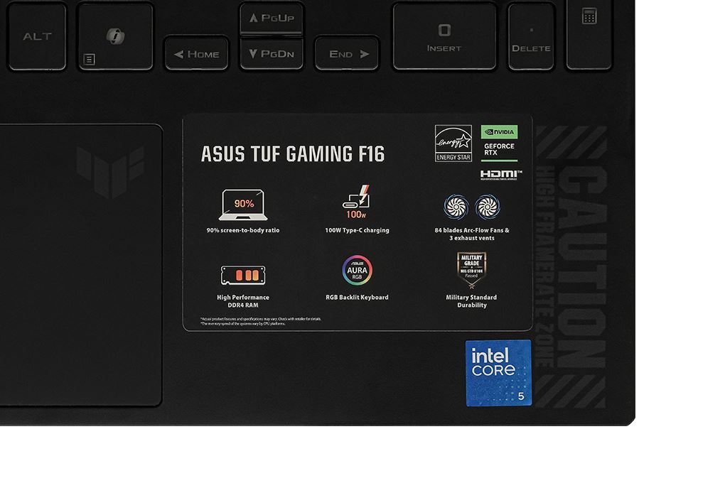 Laptop Asus TUF Gaming F16 FX607VJ - RL034W (Core 5 210H, 16GB, 512GB, RTX 3050 6GB, Full HD+ 144Hz, Win11) - 10