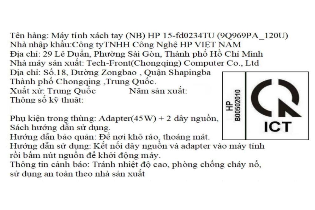 Laptop HP 15 fd0234TU - 9Q969PA-120U (Core 5 120U, 16GB, 512GB, Full HD, Win11) Màu Vàng