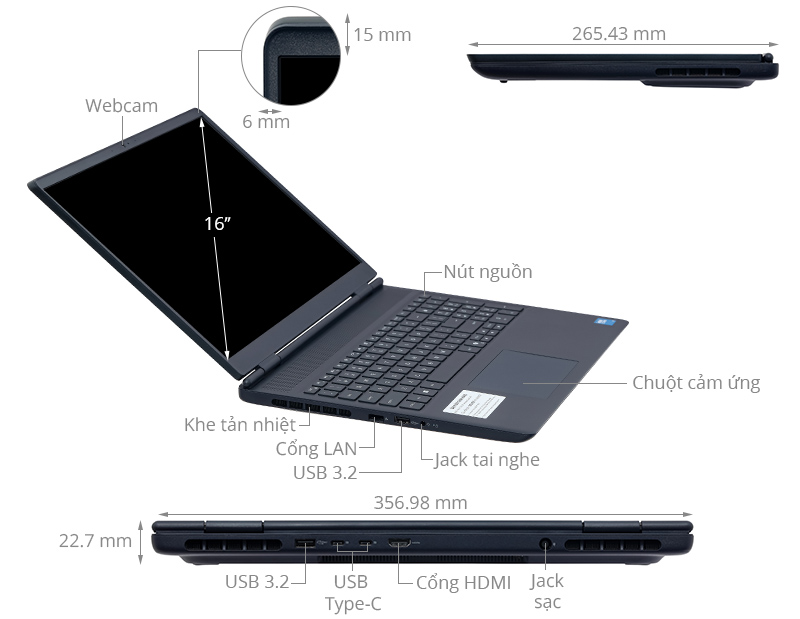 Dell Gaming Alienware 16 Aurora AC16250 - 71072939 (Core 5 210H, 16GB, 512GB, RTX 3050 6GB, WQXGA 120Hz, OfficeH24+365, Win11)