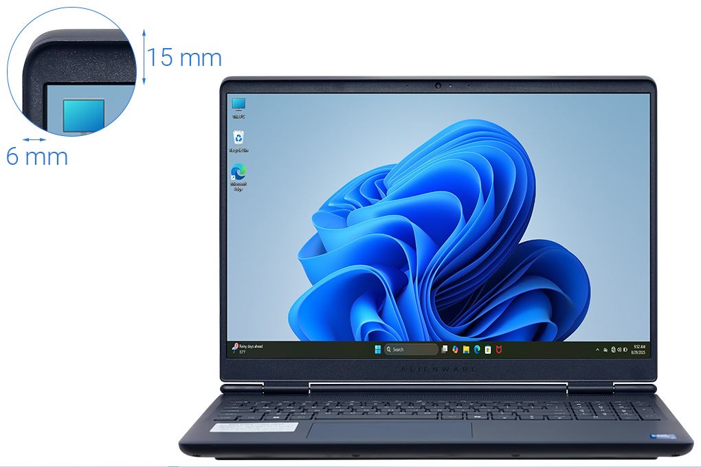 Laptop Dell Gaming Alienware 16 Aurora AC16250 - 71072939 (Core 5 210H, 16GB, 512GB, RTX 3050 6GB, WQXGA 120Hz, OfficeH24+365, Win11) Màu Xanh Dương