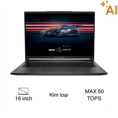 Laptop MSI Stealth A16 Mercedes AMG AI+ A3XWGG - 032VN (R9 AI HX 370, 32GB, 2TB, RTX 5070 8GB, QHD+ OLED 240Hz, Win11)