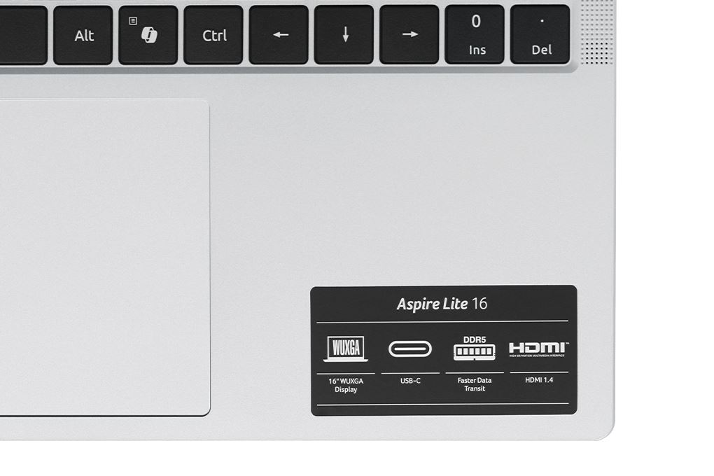 Laptop Acer Aspire Lite 16 AI AL16 71P 5674 - NX.D4XSV.001 (Ultra 5 125H, 16GB, 512GB, Full HD+, Win11) Màu Bạc