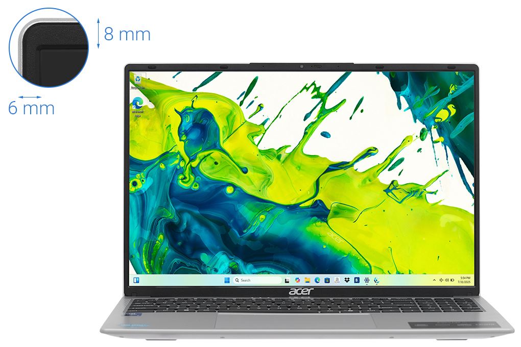 Laptop Acer Aspire Lite 16 AI AL16 71P 5674 - NX.D4XSV.001 (Ultra 5 125H, 16GB, 512GB, Full HD+, Win11) Màu Bạc