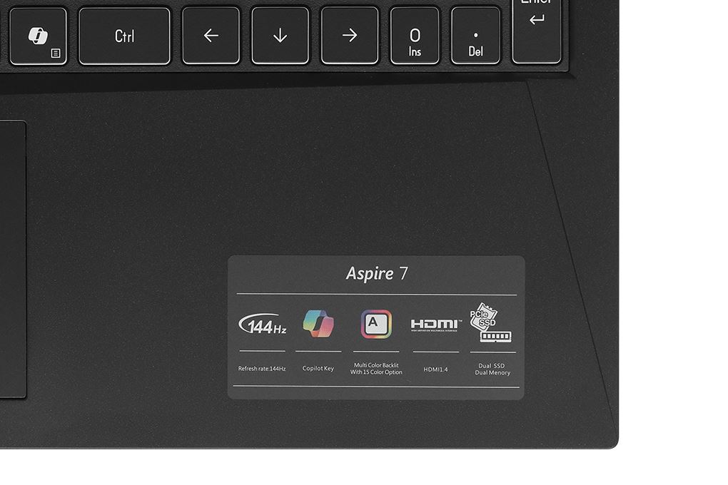 Laptop Acer Gaming Aspire 7 A715 59G 73LB - NH.QX6SV.002 (i7 12650H, 16GB, 512GB, RTX 3050 6GB, Full HD 144Hz, Win11) Màu Đen