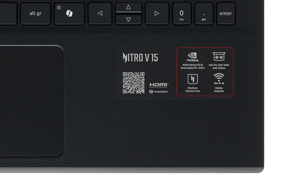 Laptop Acer Gaming Nitro ProPanel ANV15 52 72BM - NH.QZ9SV.004 (i7 13620H, 16GB, 512GB, RTX5050 8GB, Full HD 180Hz, Win11) Màu Đen