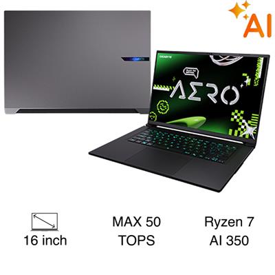 Laptop GIGABYTE Gaming AERO X16 - GIGABYTE-AERO-X161VH93VNC64AH (R7 AI 350, 32GB, 1TB, RTX5060 8GB, WQXGA 165Hz, Win11)