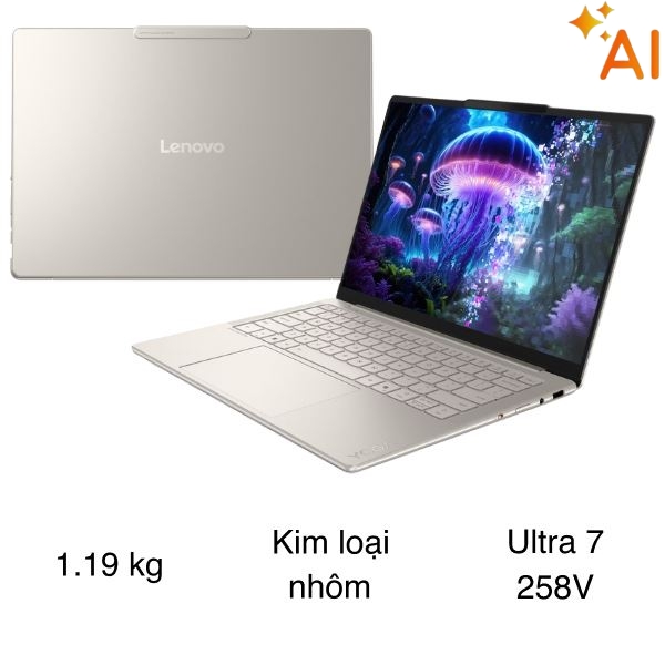 Laptop Lenovo Yoga Slim 7 OLED 14ILL10 - 83JX0081VN (Ultra 7 258V, 32GB, 1TB, 2.8K OLED 120Hz, OfficeH24, Win11)