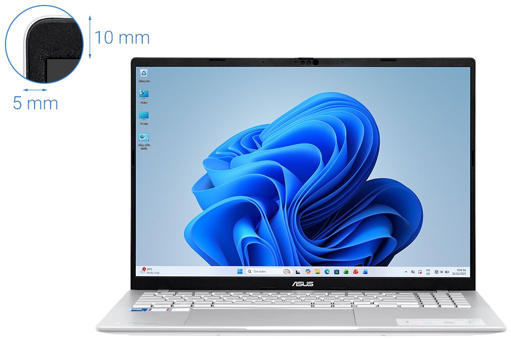 Laptop Asus Vivobook S16 S3607VA - RP155WS (Core 5 210H, 16GB, 512GB, WUXGA 144Hz, OfficeH24+365, Win11) Màu Bạc