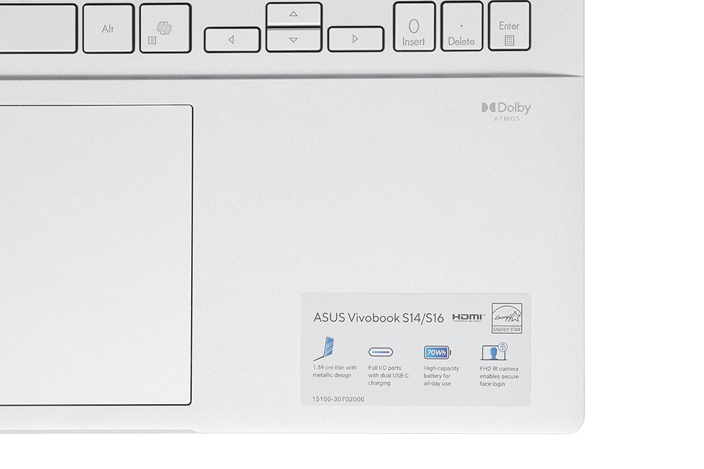 Laptop Asus Vivobook S16 S3607VA - RP155WS (Core 5 210H, 16GB, 512GB, WUXGA 144Hz, OfficeH24+365, Win11) Màu Bạc