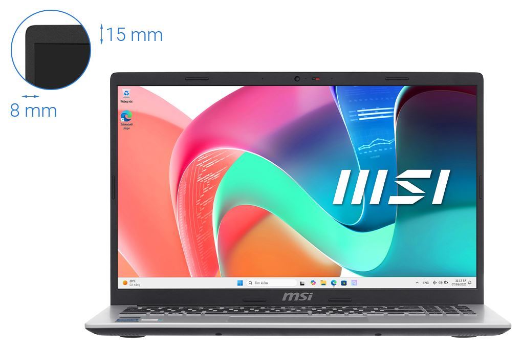 Laptop MSI Modern 15 F13MG - 667VN_16GB (i5 1334U, 16GB, 512GB, Full HD, Win11) Màu Bạc