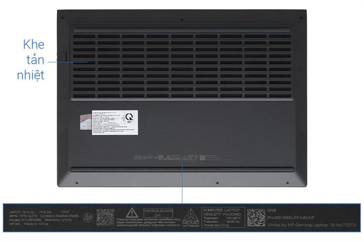 Laptop HP Gaming VICTUS 15 fa2732TX - B85LPPA (i5 13420H, 16GB, 512GB, RTX 4050 6GB, Full HD 144Hz, Win11) Màu Đen