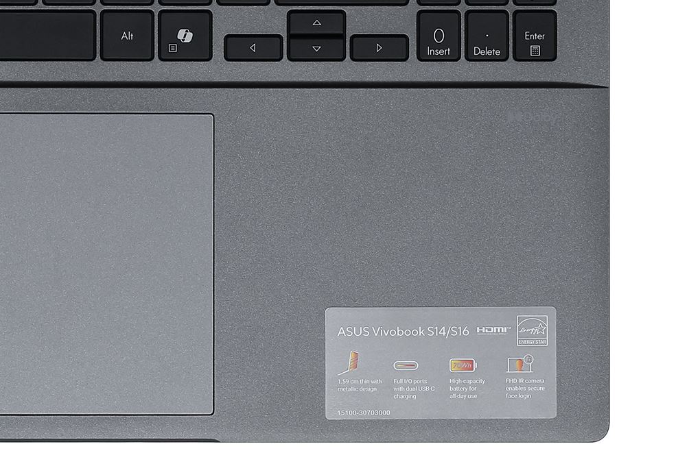 Laptop Asus Vivobook S16 S3607CA - SH082WS (Ultra 5 225H, 16GB, 512GB, Full HD OLED, OfficeH24+365, Win11) Màu Xám