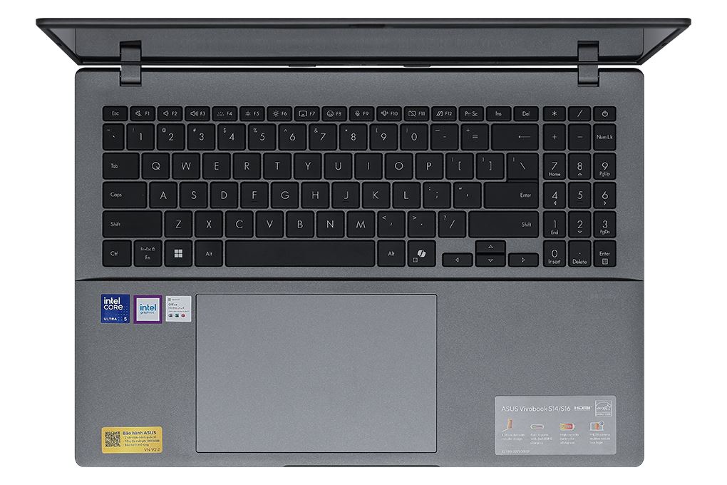Laptop Asus Vivobook S16 S3607CA - SH082WS (Ultra 5 225H, 16GB, 512GB, Full HD OLED, OfficeH24+365, Win11) Màu Xám