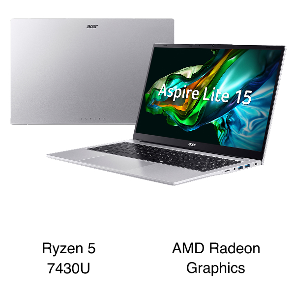 Laptop Acer Aspire Lite 15 AL15 42P R50R - NX.D34SV.004 (R5 7430U, 16GB, 512GB, Full HD, Win11)