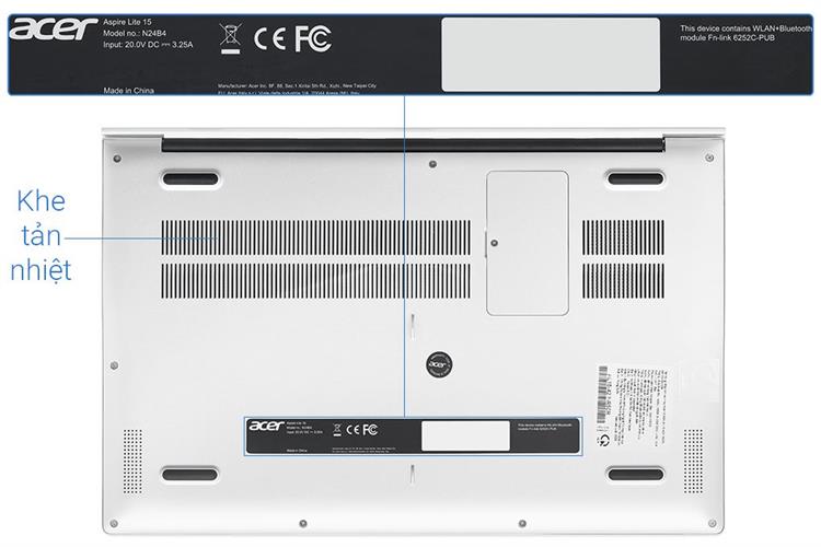 Laptop Acer Aspire Lite 15 AL15 42P R50R - NX.D34SV.004 (R5 7430U, 16GB, 512GB, Full HD, Win11) Màu Bạc