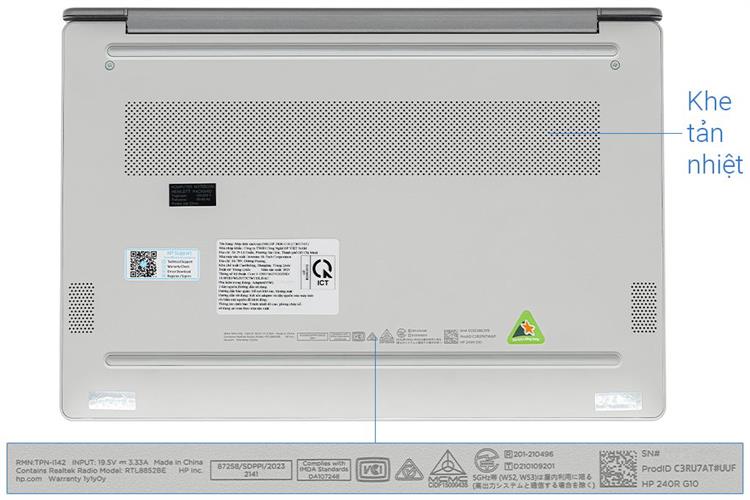 Laptop HP 240R G10 - C3RU7AT (Core 5 120U, 16GB, 512GB, Full HD, Win11) Màu Bạc