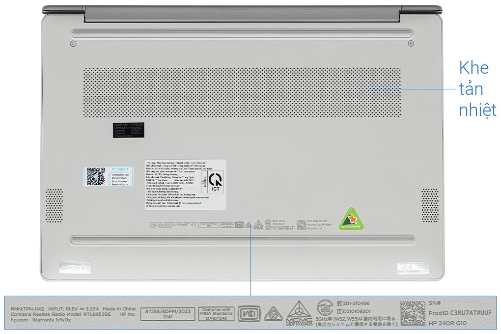 Laptop HP 240R G10 - C3RU7AT (Core 5 120U, 16GB, 512GB, Full HD, Win11) Màu Bạc