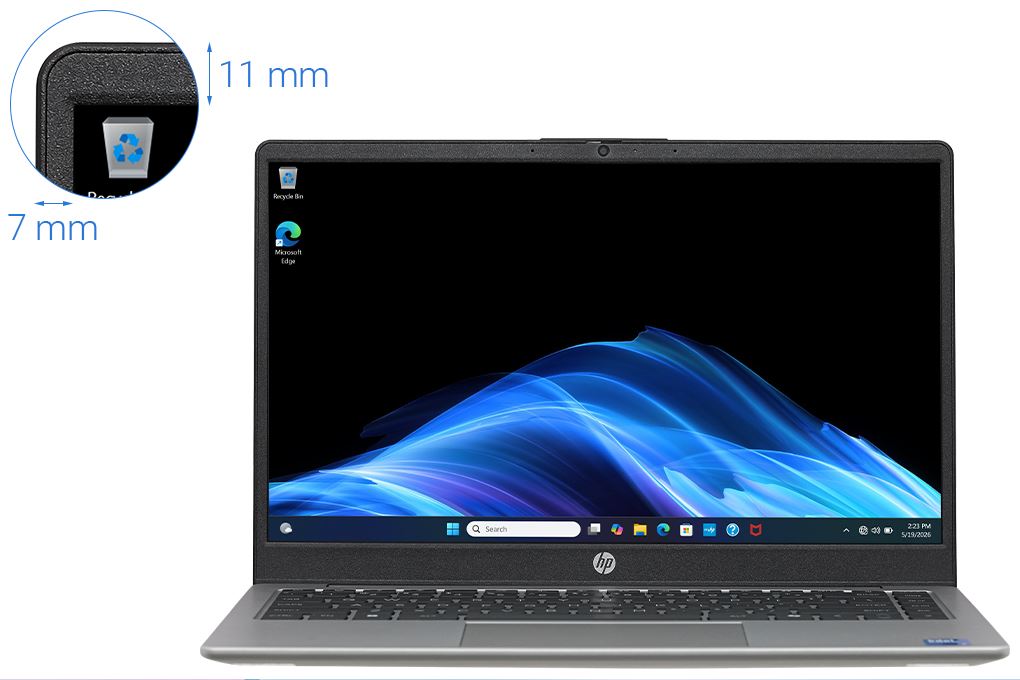Laptop HP 240R G10 - C3RU7AT (Core 5 120U, 16GB, 512GB, Full HD, Win11) Màu Bạc