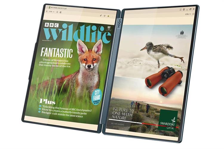 Laptop Lenovo Yoga Book 9 2in1 14IAH10 - 83KJ002UVN (Ultra 9 285H, 32GB, 1TB, 2.8K OLED 120Hz, Cảm ứng, OfficeH24+365, Win11) Màu Xanh Dương