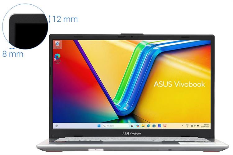 Laptop Asus Vivobook Go E1404FA - EB482W (R5 7520U, 16GB, 512GB, Full HD, Win11) Màu Bạc