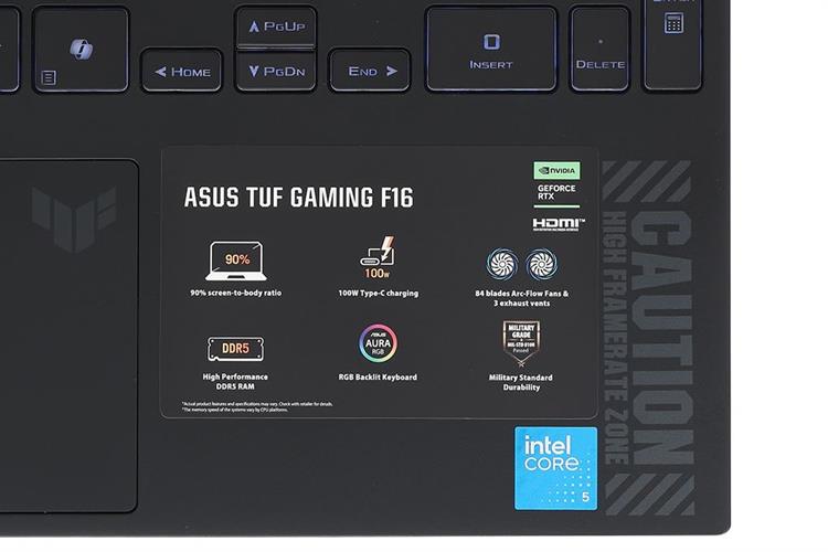 Laptop Asus TUF Gaming F16 FX607VJB - RL151W (Core 5 210H, 16GB, 512GB, RTX 3050 6GB, Full HD+, 144Hz, Win11) Màu Xám