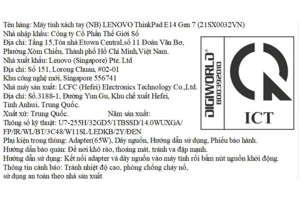 Laptop Lenovo ThinkPad E14 Gen 7 - 21SX0032VN (Ultra 7 255H, 32GB, 1TB, WUXGA, Win11) - 8