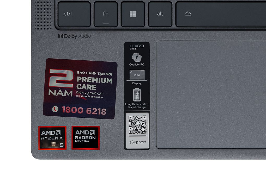 Laptop Lenovo Ideapad Slim 5 OLED 14AKP10 - 83HX00B2VN (R5 330, 16GB, 1TB, WUXGA, Win11) Màu Xám