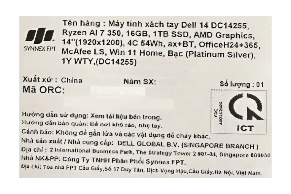 Laptop Dell 14 DC14255 - 71083617 (R7 AI 350, 16GB, 1TB, Full HD+, OfficeH24+365, Win11) - 10