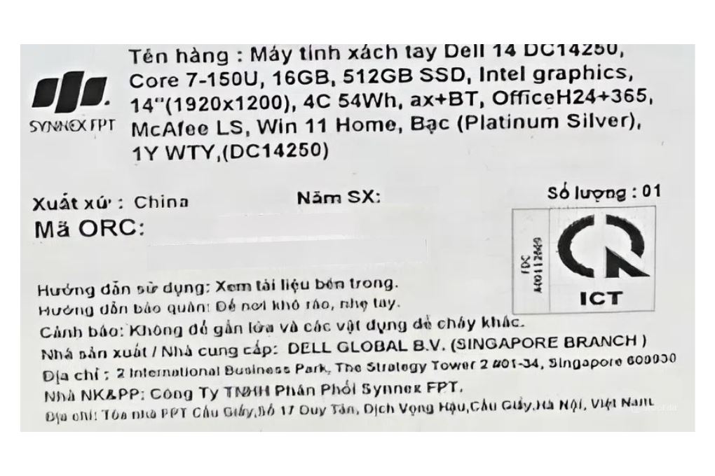 Laptop Dell 14 DC14250 - 71083580 (Core 7 150U, 16GB, 512GB, Full HD+, OfficeH24+365, Win11) - 10