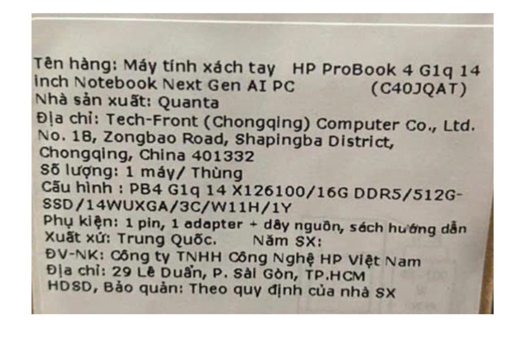 Laptop HP ProBook 4 G1q 14 - C40JQAT (X1 26 100, 16GB, 512GB, WUXGA, Win11) Màu Bạc