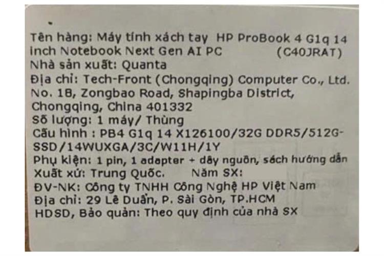 Laptop HP ProBook 4 G1q 14 - C40JRAT (X1 26 100, 32GB, 512GB, WUXGA, Win11) Màu Bạc