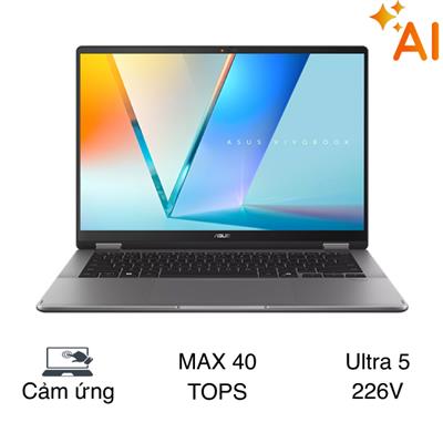 Laptop Asus Vivobook 14 Flip TP3407SA - SG349W (Ultra 5 226V, 16GB, 512GB, WUXGA OLED, Cảm ứng, Win11)