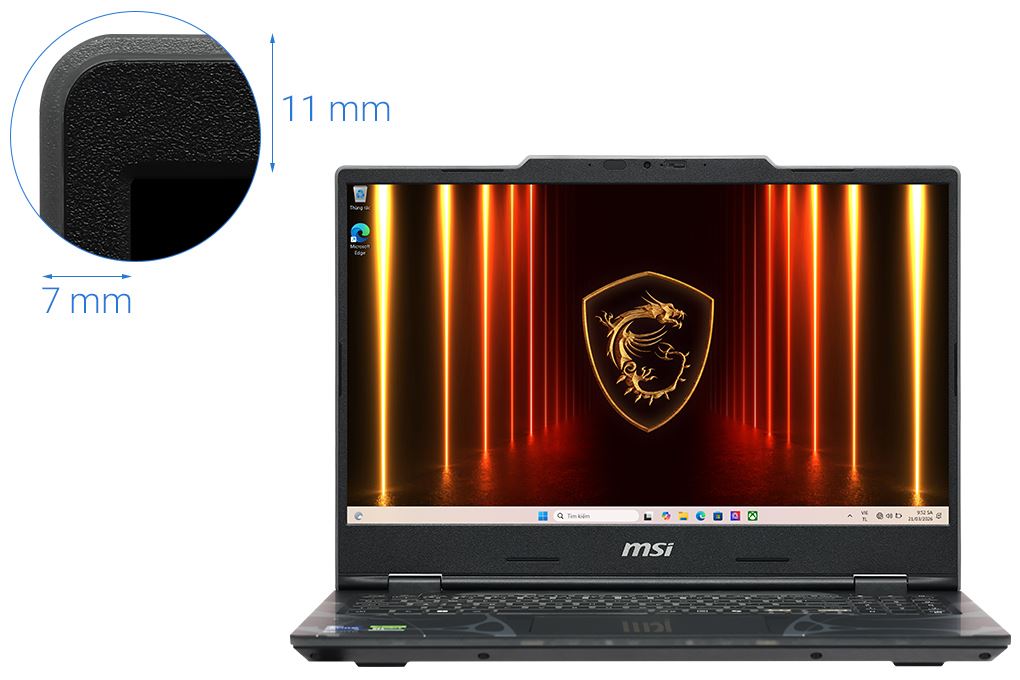 Laptop MSI Gaming Cyborg 15 B13WFKG - 658VN (i7 13620H, 16GB, 1TB, RTX 5060 8GB, Full HD 144Hz, Win11) - 3
