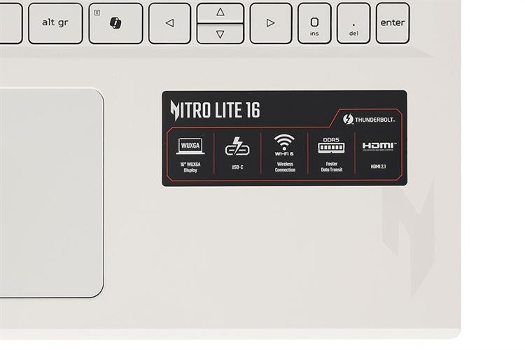 Laptop Acer Nitro Lite NL16-71G-71FN - NH.D5ASV.003 (i7 13620H, 16GB, 512GB, RTX 4050 6GB, FHD+ 180Hz, Win11) Màu Trắng