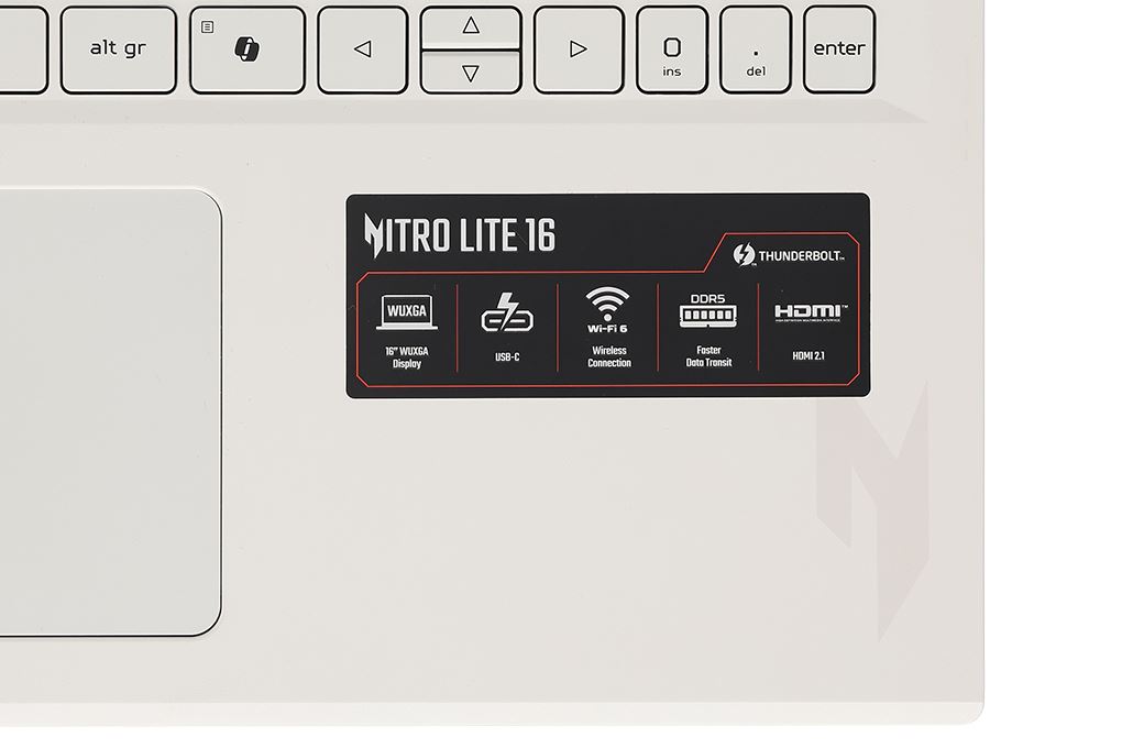 Laptop Acer Nitro Lite NL16-71G-71FN - NH.D5ASV.003 (i7 13620H, 16GB, 512GB, RTX 4050 6GB, FHD+ 180Hz, Win11) Màu Trắng
